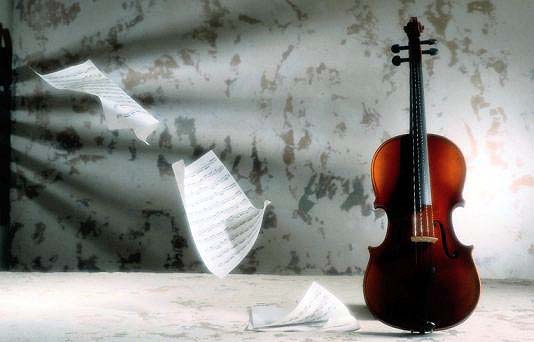 classical violin with music